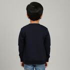 Boys Navy Blue Crew Neck Graphic Pullover, नेवी ब्लू, small image number null
