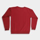Boys Rich Maroon Crew Neck Graphic Sweatshirt, मरून, small image number null