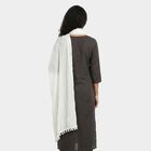 Women's White Self Design Dupatta, सफ़ेद, small