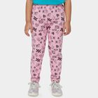 Girls Pink Printed Cotton Blend Pyjama, Light Pink, small