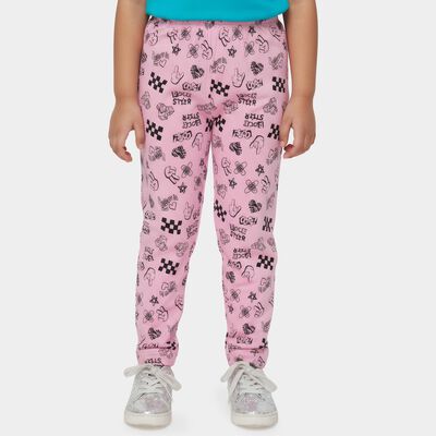 Girls Pink Printed Cotton Blend Pyjama