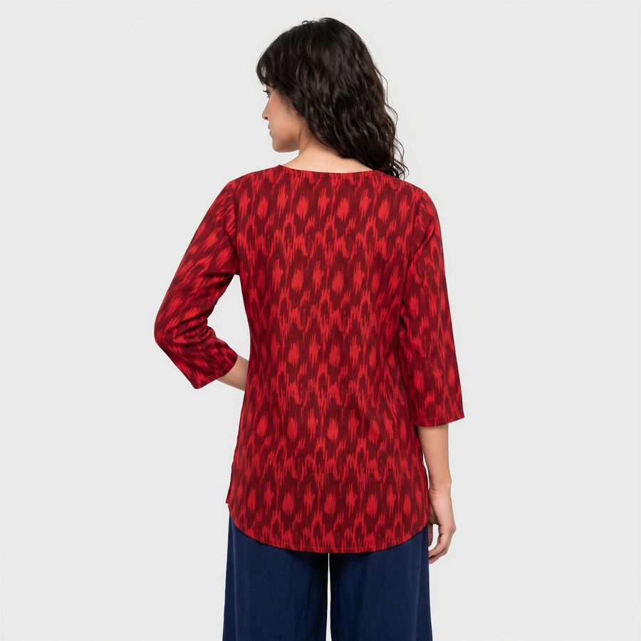 Women's Fuchsia Round Neck Printed Kurti, Fuchsia, large