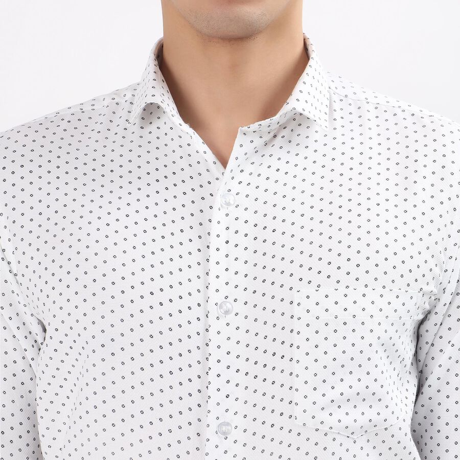 Men's Snow White Full Sleeve Classic Collar Formal Shirt, White, large image number null