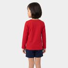 Girls Fuchsia Cotton Blend Round Neck Regular Top, Fuchsia, small