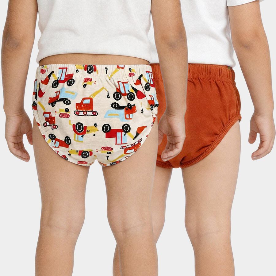 Boys' Beige Regular Fit Solid Briefs, गहरा पीला, large