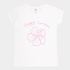 Girls Cotton T-Shirt, White, small image number null