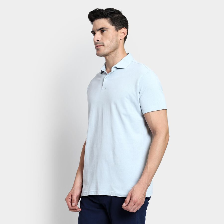 Men's 100% Cotton Polo Shirt, Light Blue, large image number null
