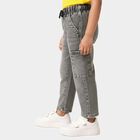 Boys Grey Regular Fit Cargo Jeans, हल्का ग्रे, small