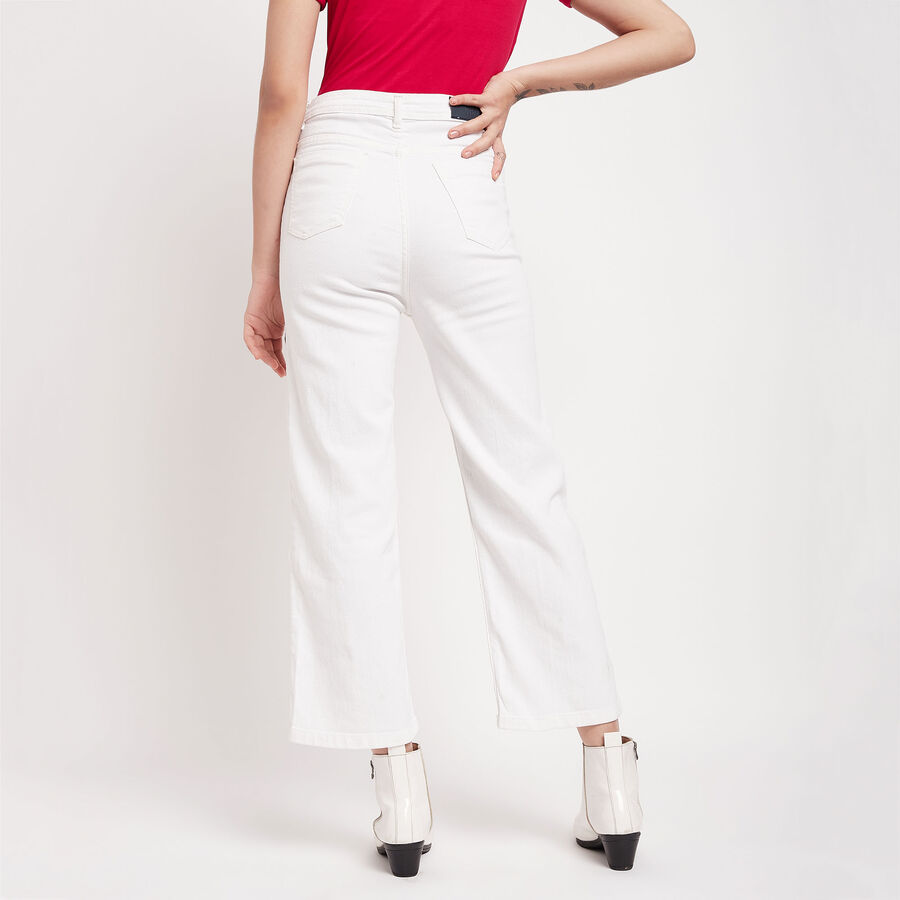 Overdyed High Rise Flared Jeans, सफ़ेद, large image number null
