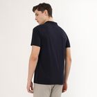 Men's Deep Midnight Navy Blue Polo Neck Casual T-Shirt, नेवी ब्लू, small