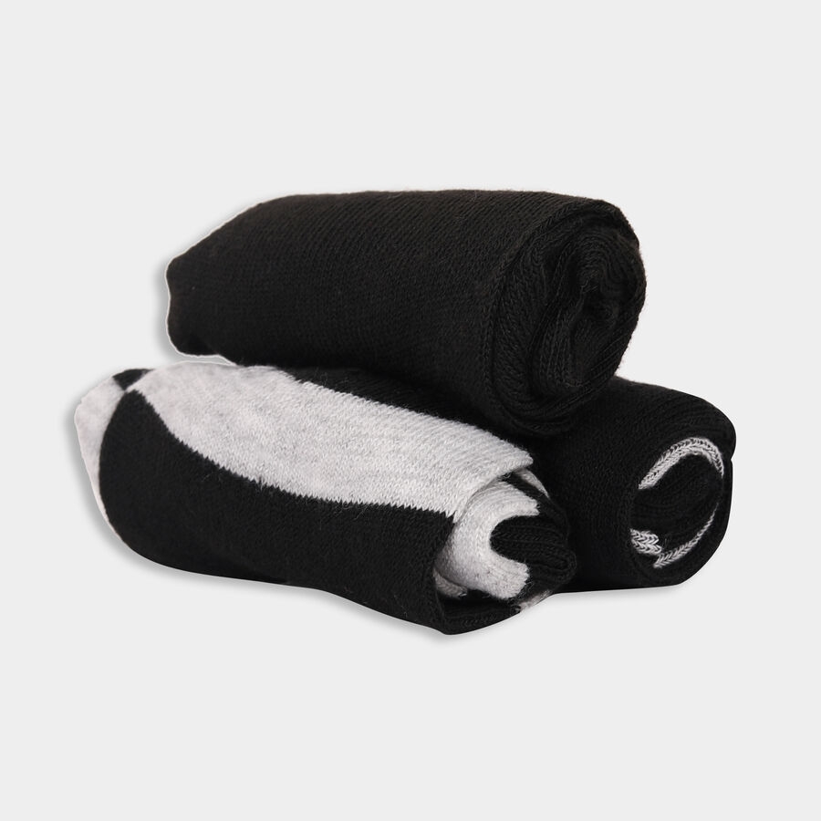 Cotton Spandex Stripes Socks, Black, large image number null