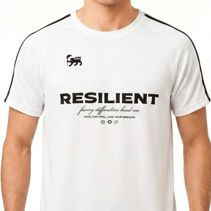 Men's White Drifit T-Shirt, सफ़ेद, large