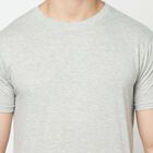 Solid Round Neck T-Shirt, Melange Mid Grey, small image number null