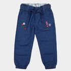 Girls' Blue Regular Fit Jeans, मध्यम नीला, small