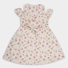Girls' 100% Cotton Frock, Off White, small image number null