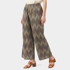 Women's Dark Grey Regular Fit Printed Palazzos, गहरा ग्रे, small