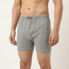 Men Grey Regular Fit Solid Trunks, Melange Light Grey, small