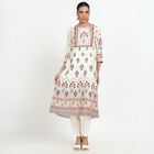 Women's White Floral Printed Ethnic Set, Off White, small image number null