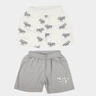 Infants' Grey Regular Fit Printed Half Pant, Light Grey, small