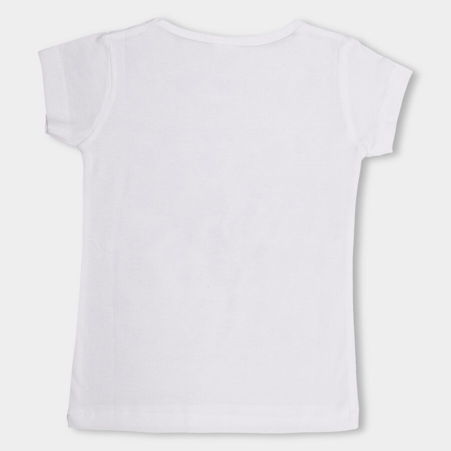 Girls' 100% Cotton T-Shirt, सफ़ेद, large image number null