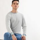 Men's Light Grey Crew Neck Casual T-Shirt, Light Grey, small image number null