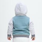 Infants Light Blue Hooded Casual Sweatshirt, टील ब्लू, small image number null