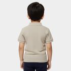 Boys Beige Polo Neck Casual T-Shirt, गहरा पीला, small