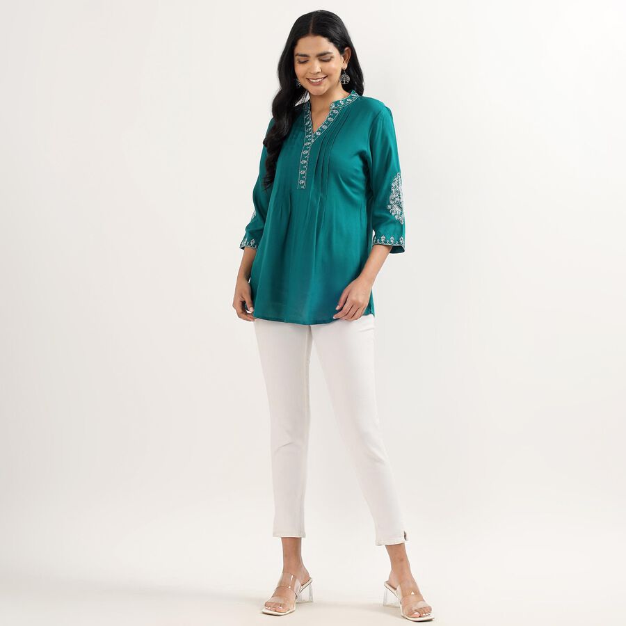 Ladies' Kurti, Dark Green, large image number null