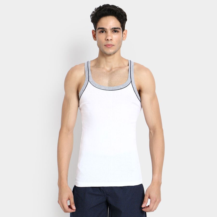 Men's 100% Cotton Gym T-Shirt, White, large image number null