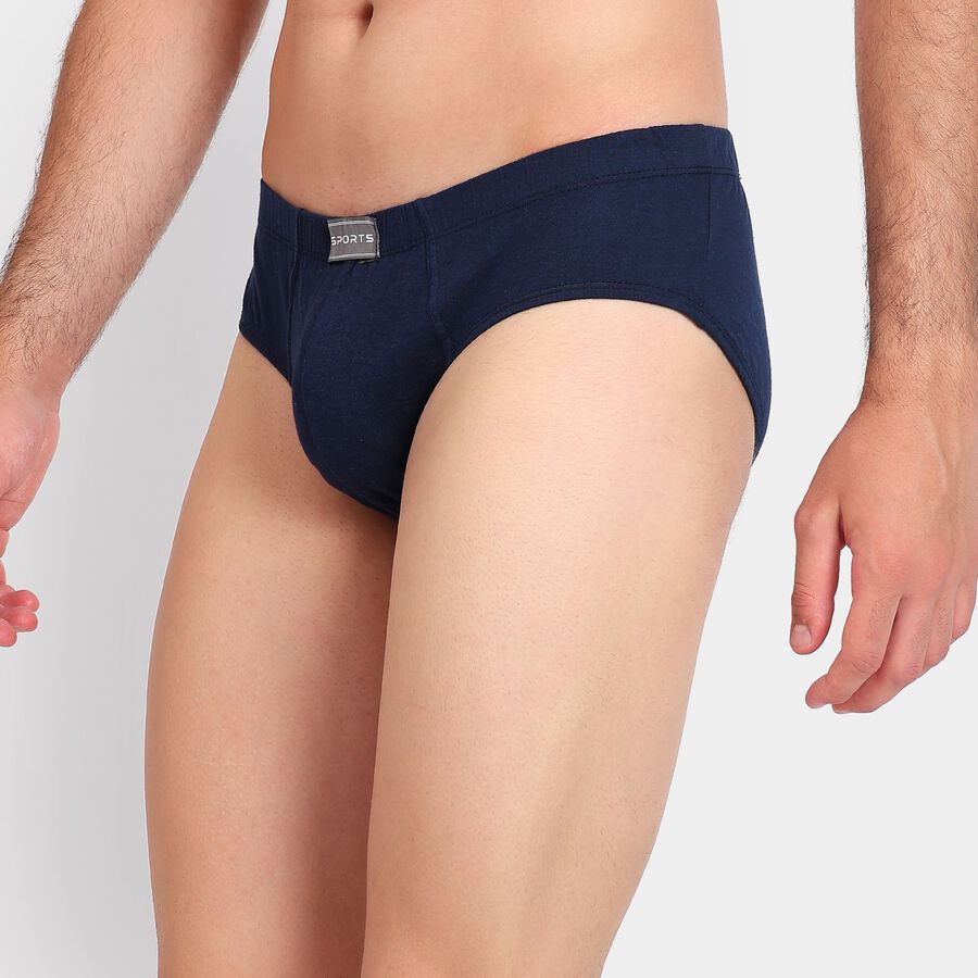 Men's 100% Cotton Briefs, Navy Blue, large image number null