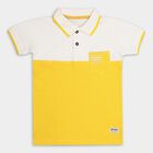 Boys Bright Yellow Cotton Polo Neck Half Sleeve T-Shirt, Yellow, small image number null