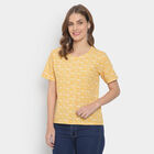 Round Neck T-Shirt, पीला, small image number null