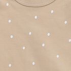 Infants' Light Beige and White Cotton Round Neck Classic Bodysuit Set, गहरा पीला, small image number null