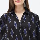 Women's Black Round Neck Straight Kurta, Black, small