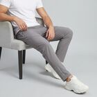 Men's Grey Slim Fit Seam Panel Track Pants, हल्का ग्रे, small