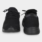 Men's Black Lace-Up Sneakers, Black, small