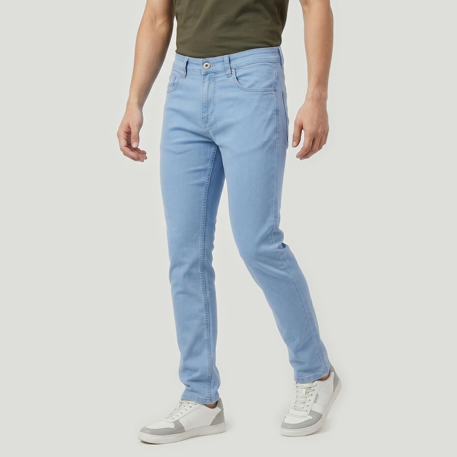 Men's Light Blue Slim Fit Classic 5-Pocket Jeans, Ice Blue, large