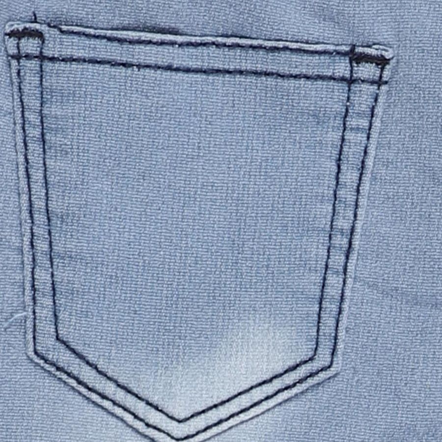 Infant Light Blue Regular Fit Embroidered Jeans, Dark Blue, large image number null