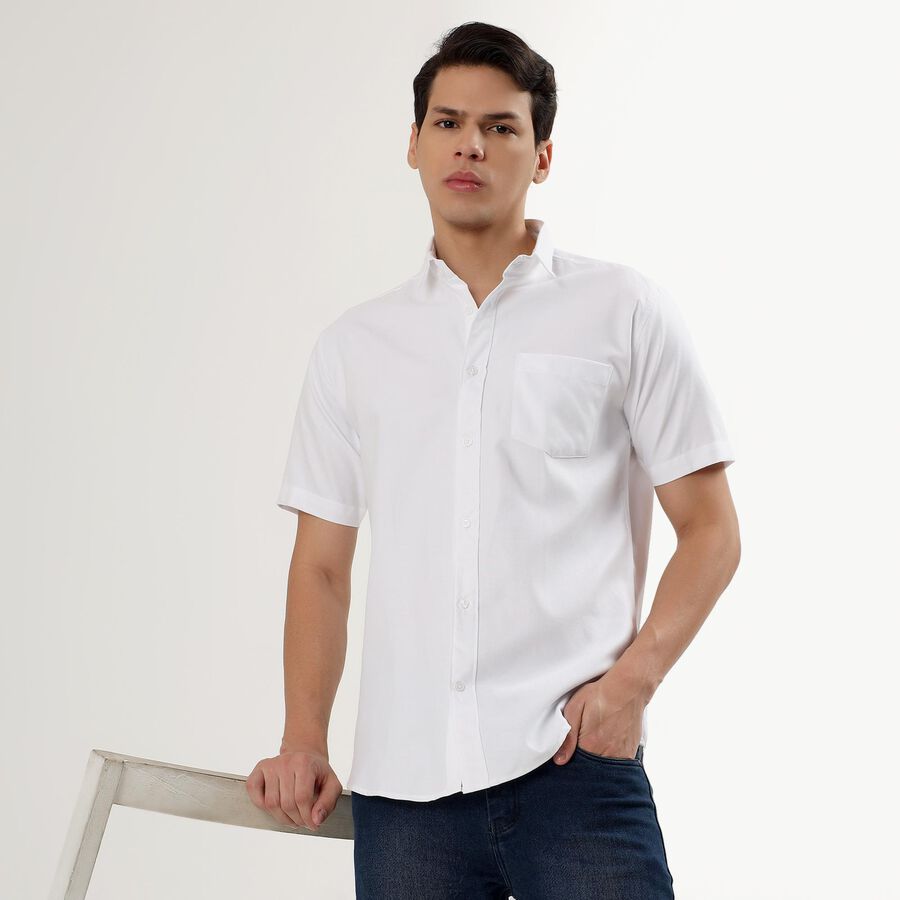 Men's Regular Collar Casual Shirt, White, large image number null