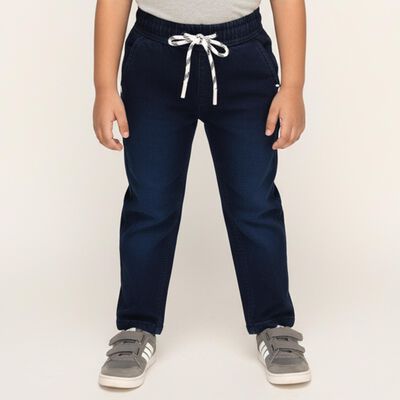 Boys' Deep Navy Jogger Fit Elastic Waist Jeans