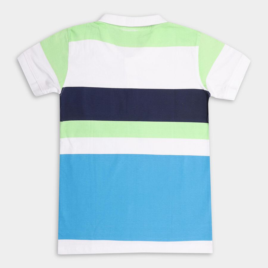 Boys' 100% Cotton Half Sleeves T-Shirt, White, large image number null