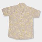 Boys' Muted Beige Cotton Classic Casual Shirt, गहरा पीला, small image number null