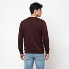 Men's Wine Crew Neck Pullover Sweatshirt, Wine, small
