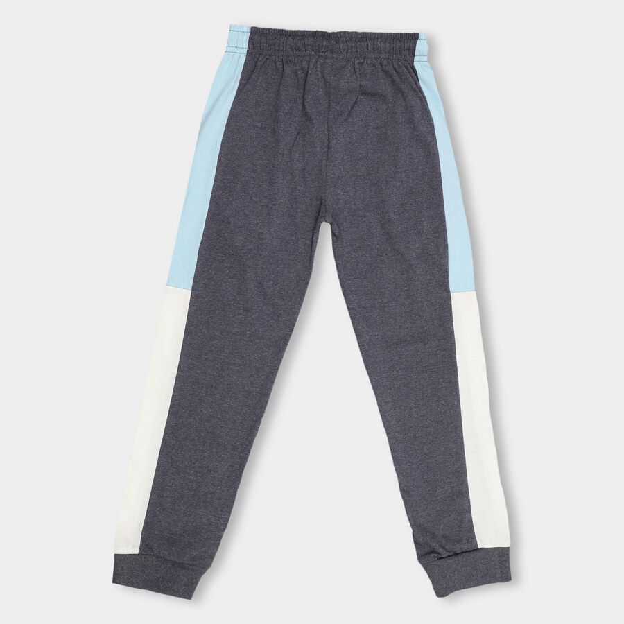 Boys' Charcoal Grey Jogger Pyjama, Melange Blue, large image number null