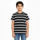 Boys' 100% Cotton Half Sleeves T-Shirt, काला, small image number null
