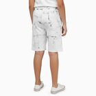 Boys' Muted Charcoal Gray Regular Fit Bermuda Shorts, ऑफ व्हाइट, small
