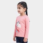 Girls Pink Round Neck Regular Top, Light Pink, small