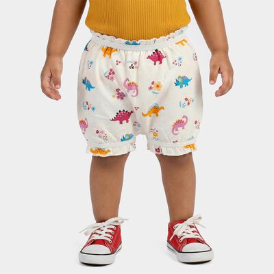 Infants White Regular Fit Solid Bloomers