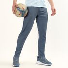 Men's Muted Steel Blue Tapered Fit Textured Track Pants, Mid Blue, small