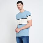 Men's Round Neck Half Sleeves T-Shirt, Light Blue, small